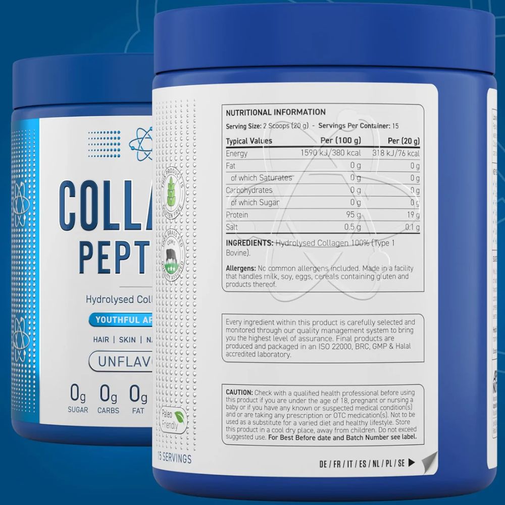 COLAGENO CON PEPTIDOS APPLIED NUTRITION 15 SERVIDAS 300G BOTE