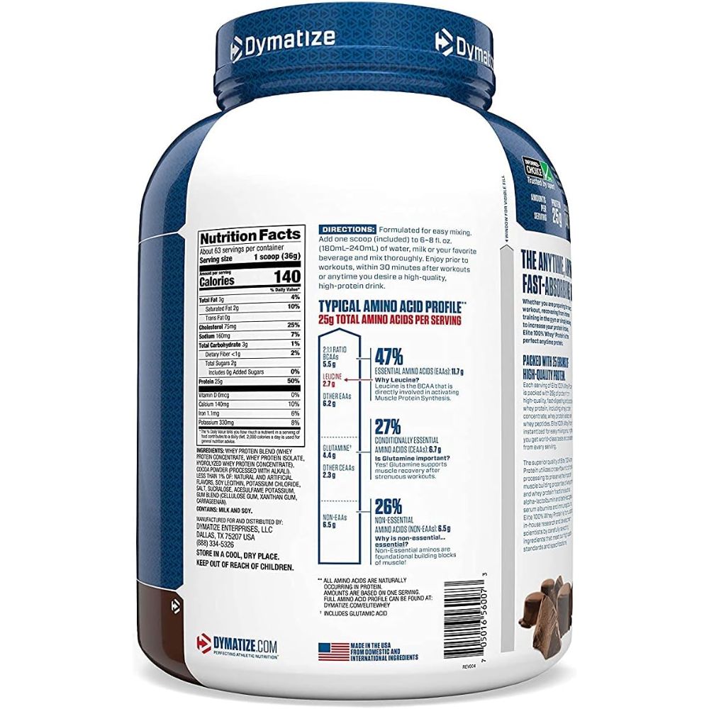 WHEY PROTEIN ELITE DYMATIZE 67 SERVIDAS 5LBS (2.3KG)