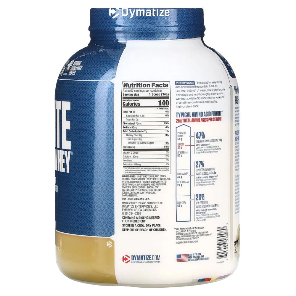 WHEY PROTEIN ELITE DYMATIZE 67 SERVIDAS 5LBS (2.3KG)