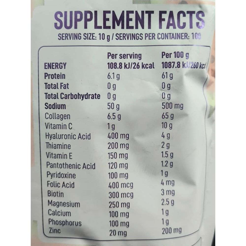 COLAGENO HIDROLIZADO+ACIDO HIALURONICO ANTI-HUMAN BOLSA 100 SERVIDAS 1KG. (2.2 LBS)