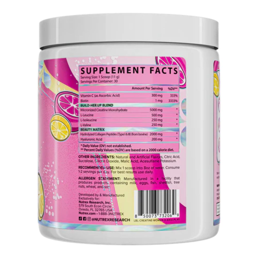 CREATINE FOR WOMEN NUTREX 30 SERVICIOS 11.43OZ BOTE
