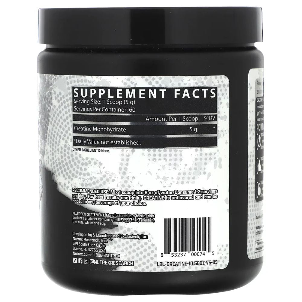 CREATINE MONOHYDRATE NUTREX 60 SERVIDAS 300G