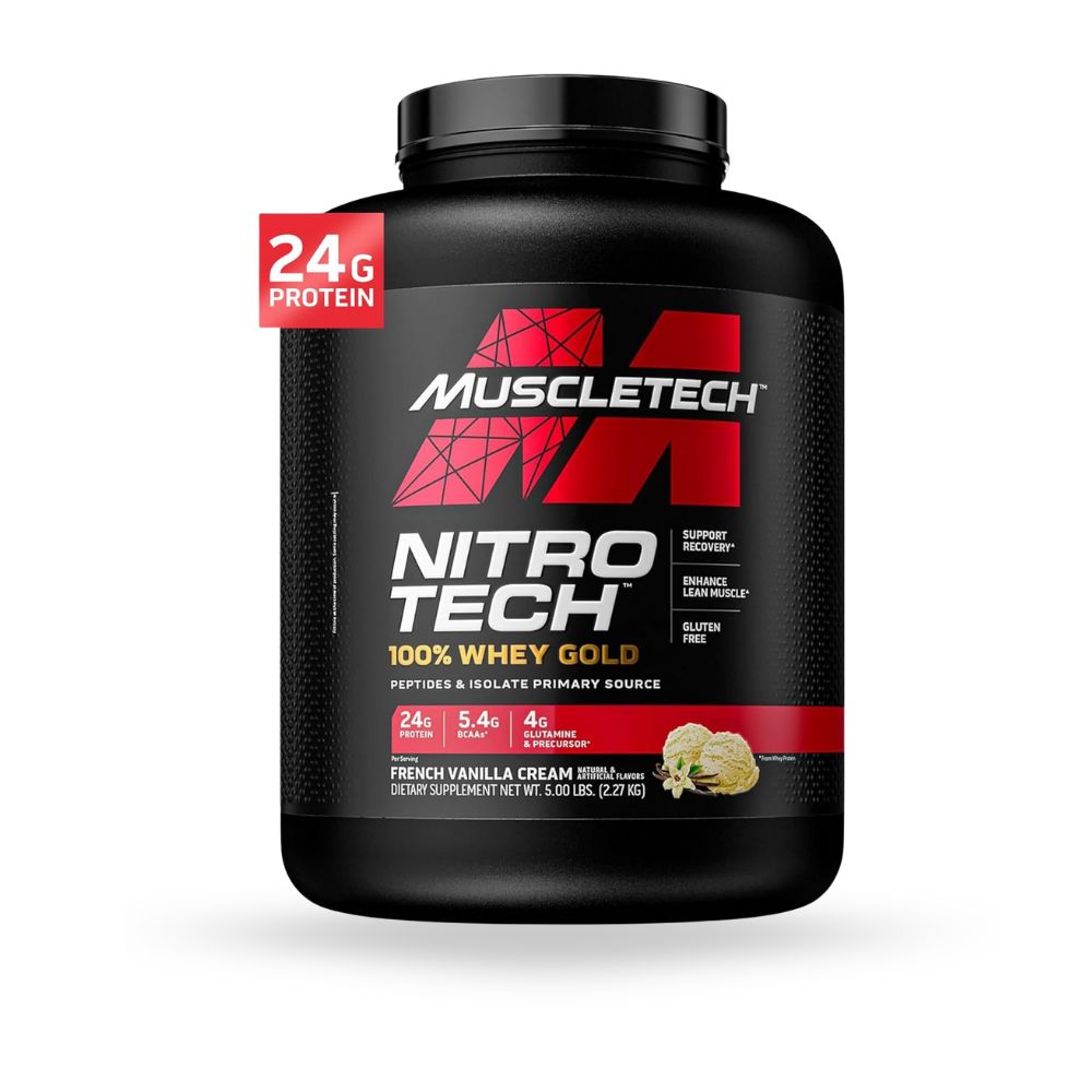 NITRO TECH 100% WHEY GOLD MUSCLETECH 60 SERVIDAS 2.29 KG (5.03 LBS)