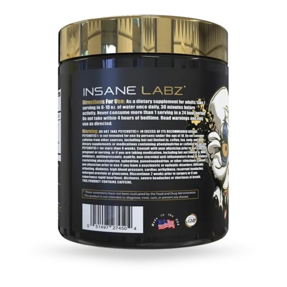 PRE WORKOUT PSYCHOTIC "GOLD" INSANE LABZ 35 SERVIDAS 6.7 OZ. (196 G)