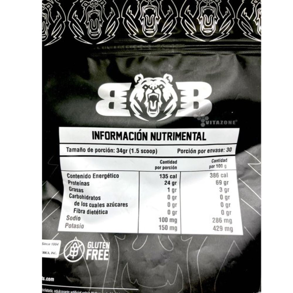 ZERO PROTEIN HYDROLIZED BLACKBEAR BOLSA 30 SERVIDAS 1KG.