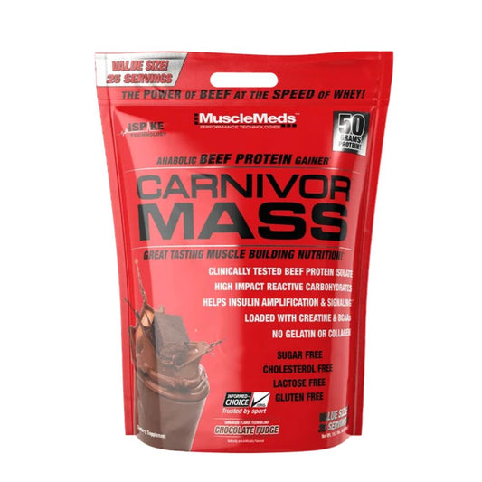 CARNIVOR MASS (ANABOLIC BEEF PROTEIN GAINER) MUSCLEMEDS BOLSA 25 SERVIDAS 10.4 LBS.