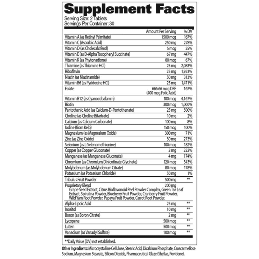 MENS MULTI+TES (Multivitamin with Testosterone Support) GAT SPORT 60 TABLETAS (30 SERVICIOS)