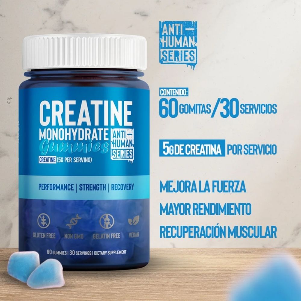 CREATINA MONOHIDRATADA ANTI-HUMAN 60 GOMITAS