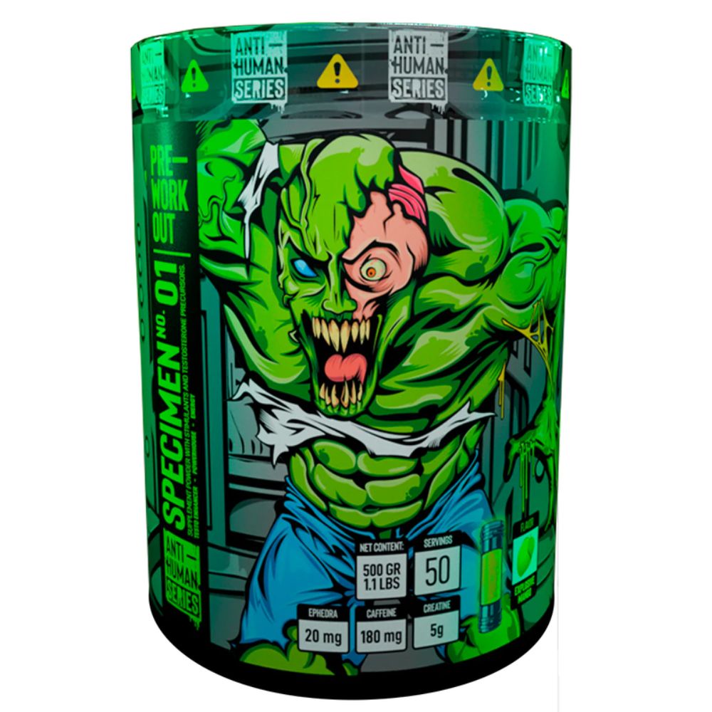 PRE-WORKOUT SPECIMEN No. 01 ANTI-HUMAN SERIES 50 SERVICIOS 500GRS. (1.1 LBS)
