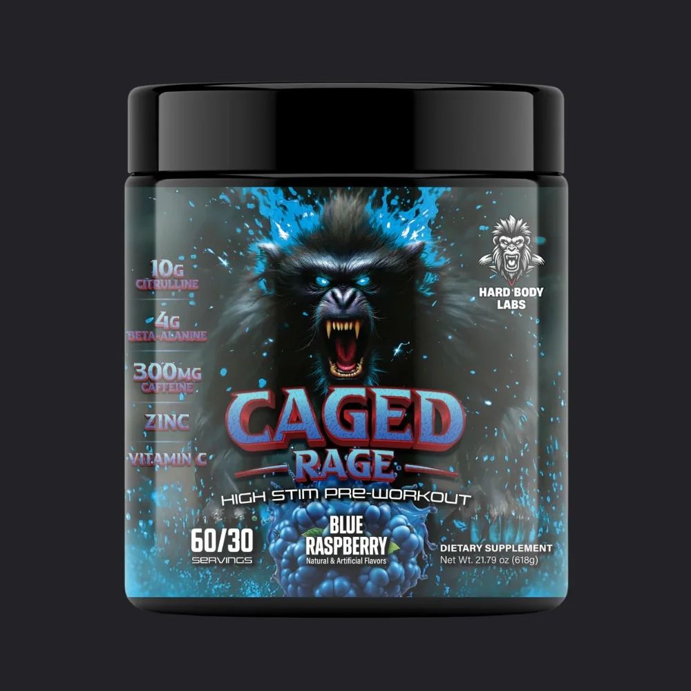 PRE-WORKOUT CAGED RAGE HARD BODY LABZ 60/30 SERVIDAS 21.79 ONZ (618 GRS.)