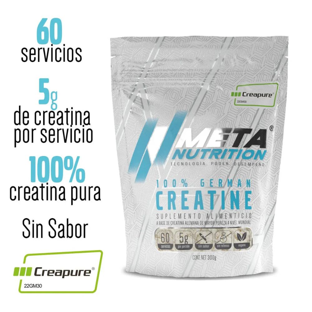 CREATINE 100% Creapure® GERMAN META NUTRITION 60 SERVICIOS (300GRS.)