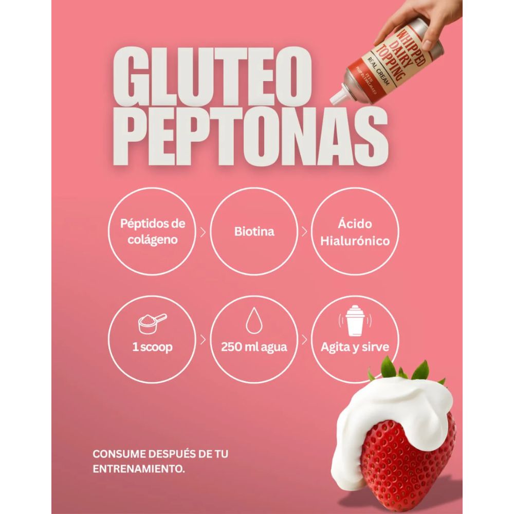 PÉPTIDOS DE COLÁGENO (PEPTONAS)+ BIOTINA + ÁCIDO HIALURÓNICO POWER PEACH BEYOND 50 SERVICIOS 1.10LB BOTE