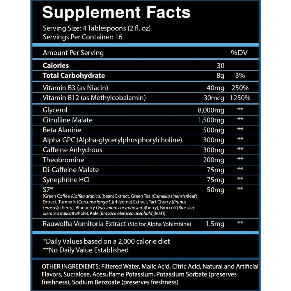 PREWORKOUT GOD OF THUNDER LIQUID SUSPENSION CENTURION LABZ 32oz GLYCEROL