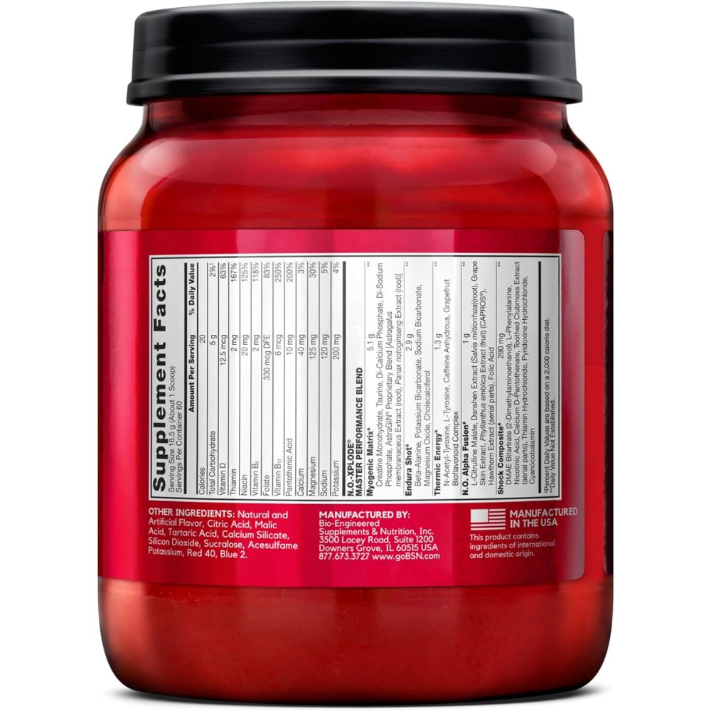 PRE-WORKOUT  NO-XPLODE BSN 60 SERVICIOS 2.45LBS. (1.11KGS.)