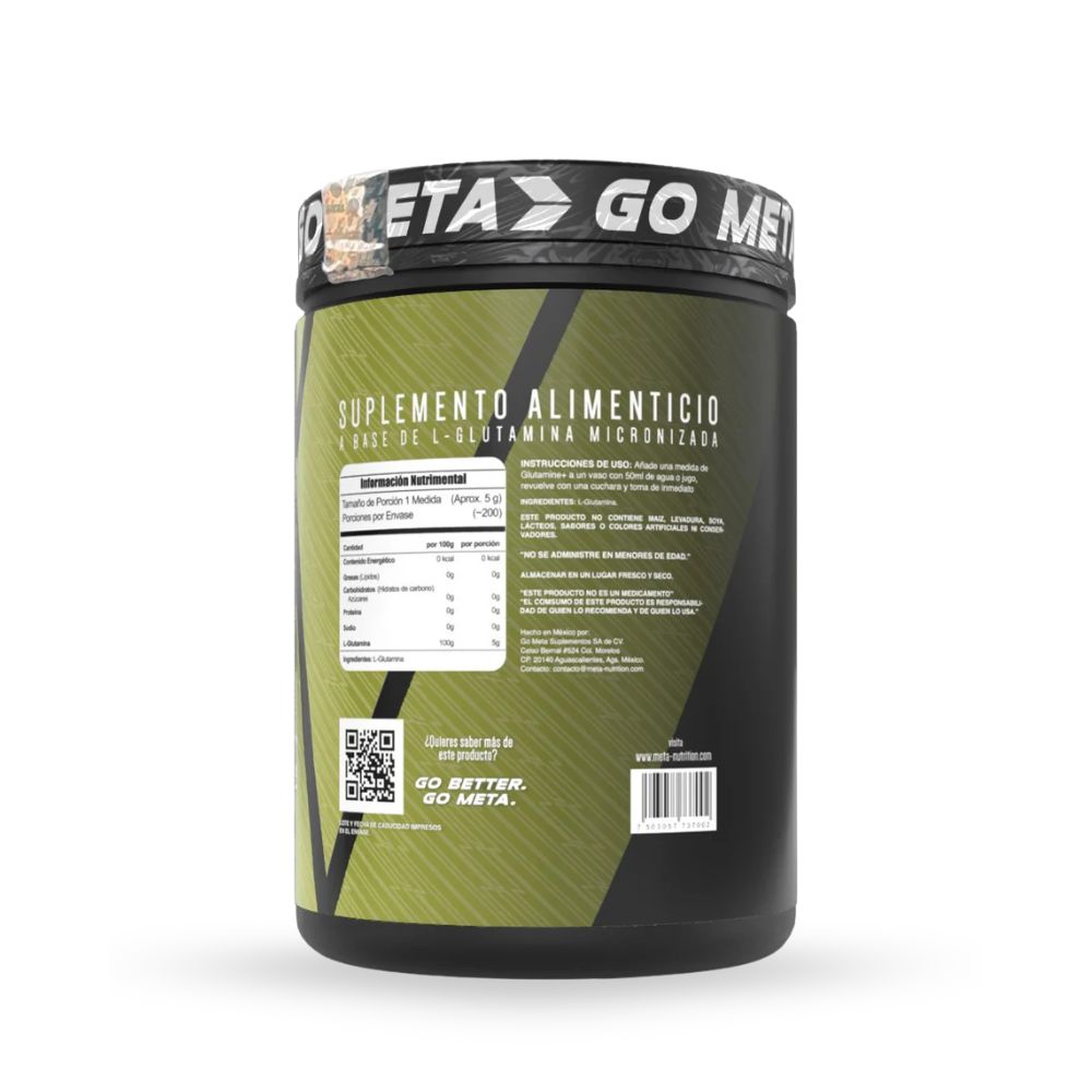 GLUTAMINA MICRONIZADA 1000 GRAMOS BOTE 200 SERVICIOS METANUTRITION