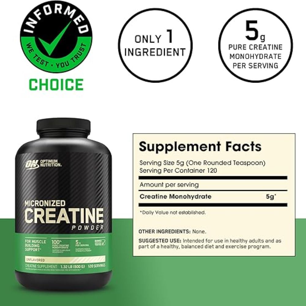 MICROMIZED CREATINE POWDER OPTIMUN NUTRITION 120 SERVS